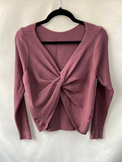 OTRAS.Jersey punto canalé morado T.L