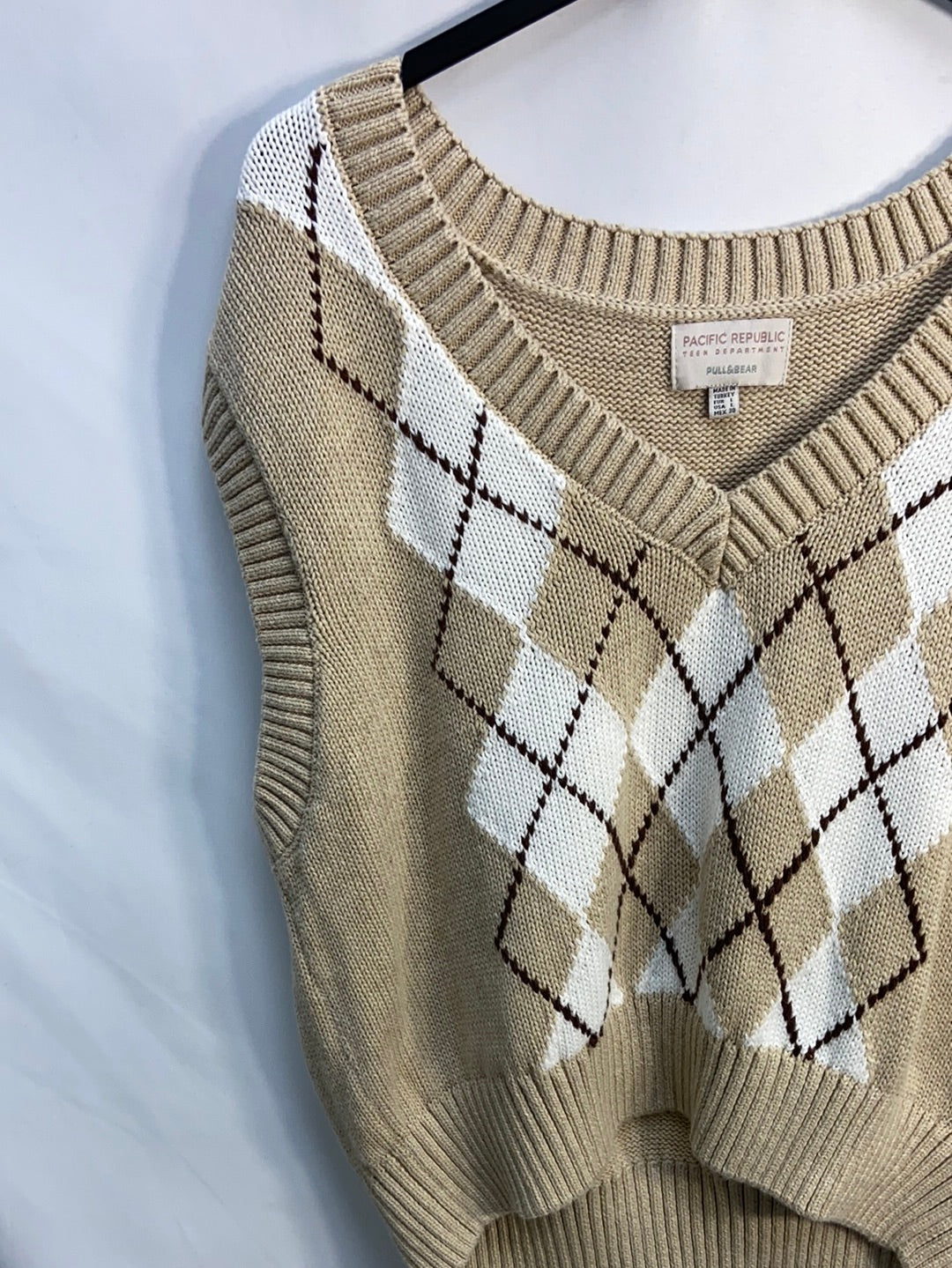 PACIFIC REPUBLIC.Jersey sin mangas rombos T.L