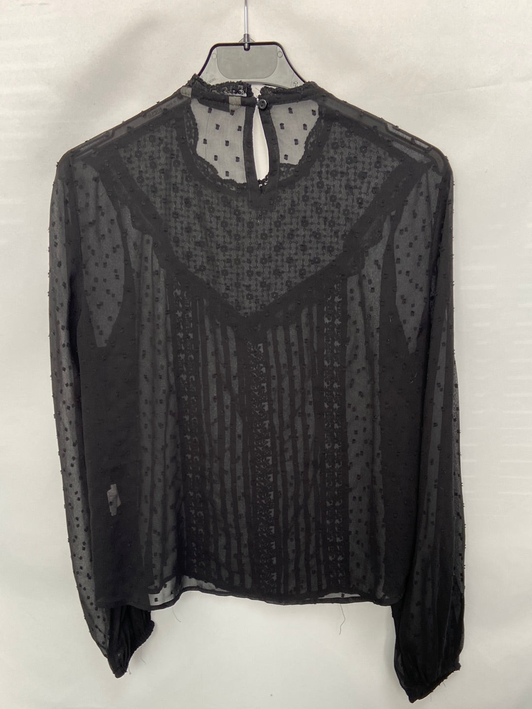 STRADIVARIUS. Black plumeti top TM