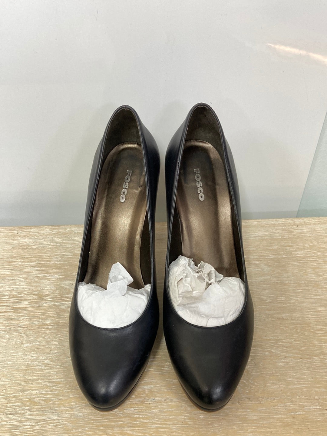 FOSCO.Tacones negros piel T.39