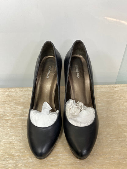 FOSCO.Tacones negros piel T.39