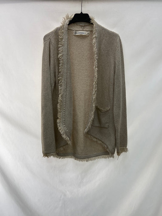 ZARA.Chaqueta beige tweed hilos T.M
