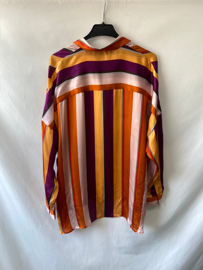 UTERQUE. Blusa fluida rayas T.s