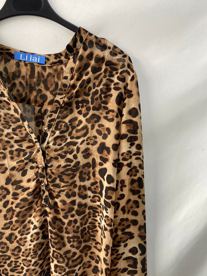 LILAI. Animal print blouse Ts/m
