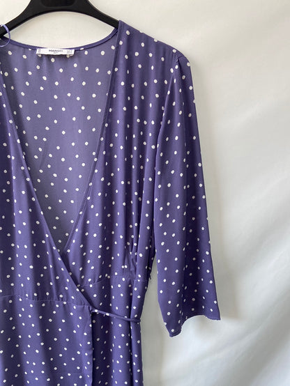 MANGO. Long polka dot dress TM