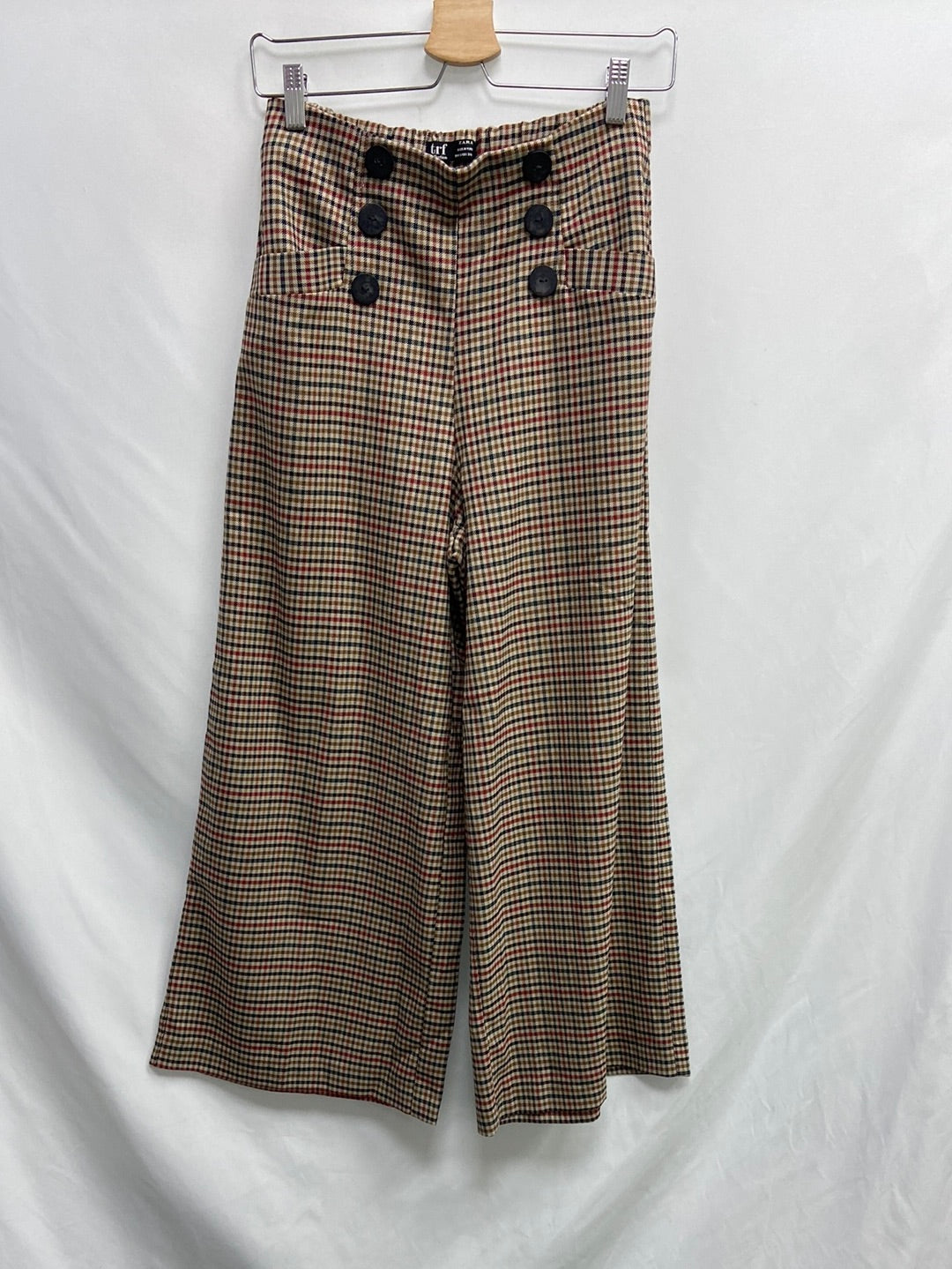 ZARA. Pantalón culotte pata de gallo T.s