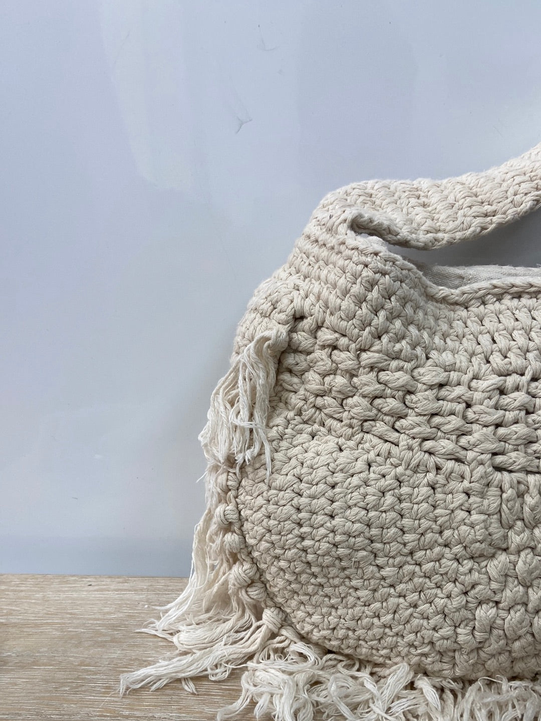 SHEIN. Beige braided crochet bag