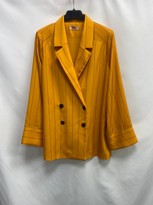 BIMANI. Blazer mostaza rayas T.m