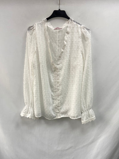 BANOFFEE.White plumeti TS blouse