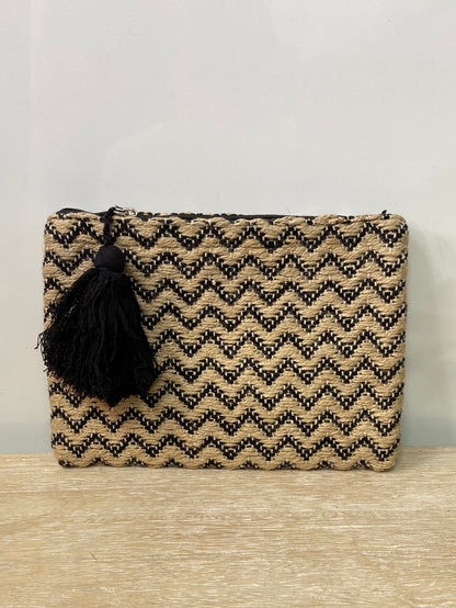 LEFTIES.Cartera de mano rafia