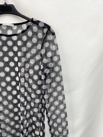 ZARA. Polka dot mesh top TM