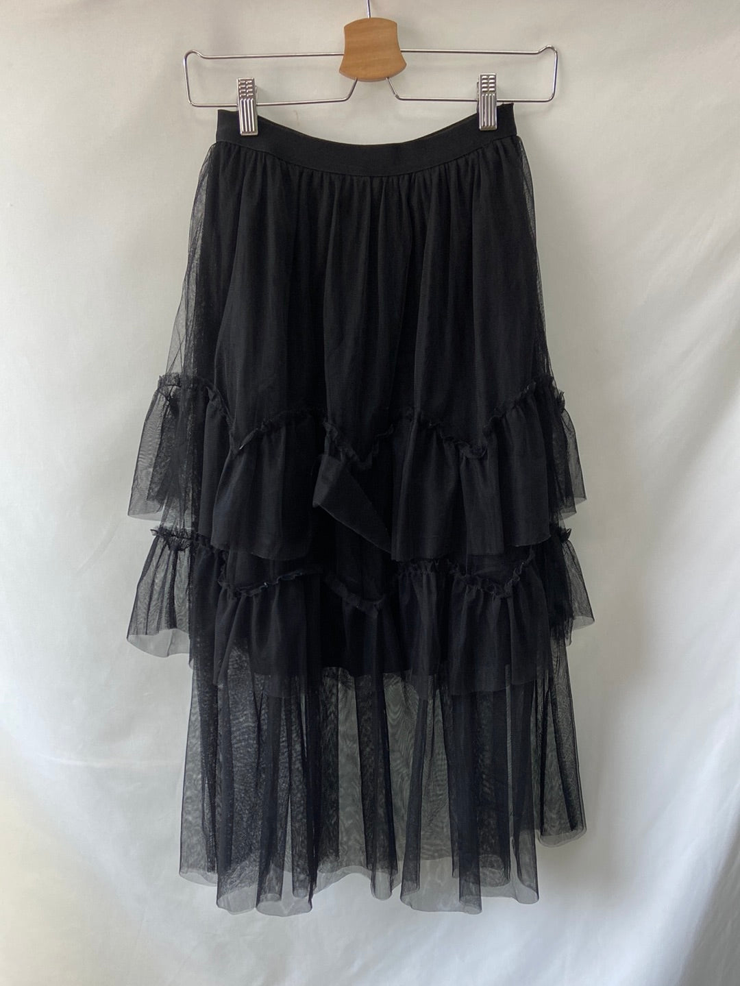 POÈTE.Falda negra midi tul T.m