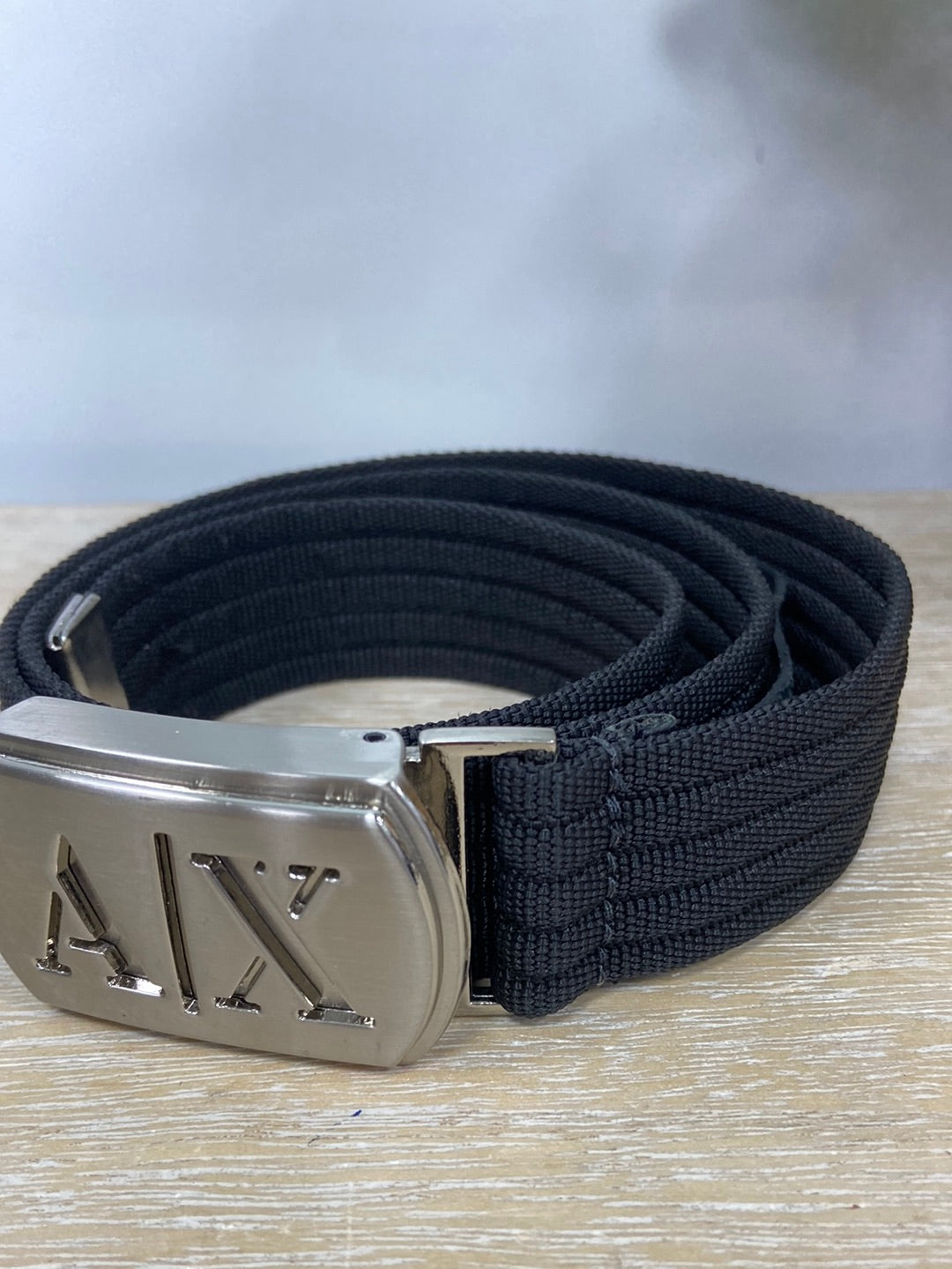 ARMANI. Black canvas belt