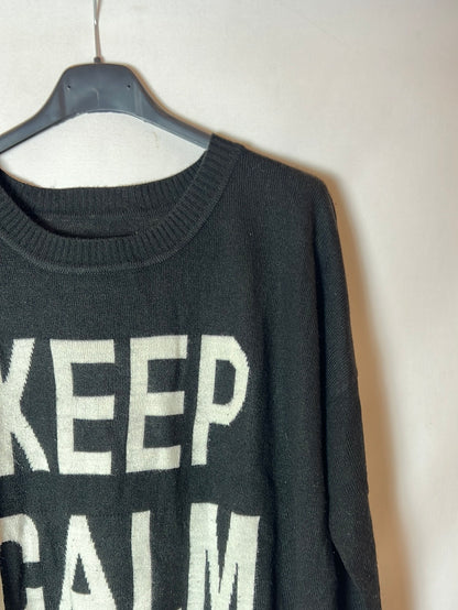 OTRAS. Jersey negro letras. T S/M