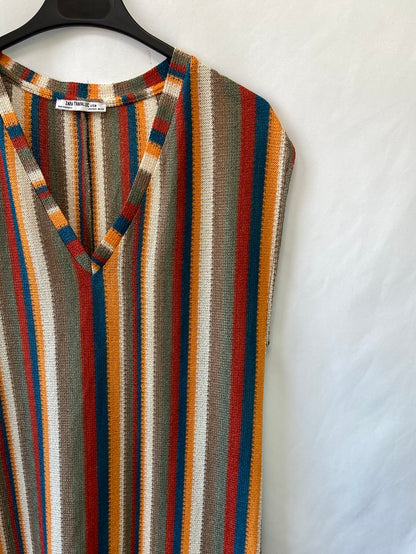 ZARA.Vestido punto fino semitransparente T.S