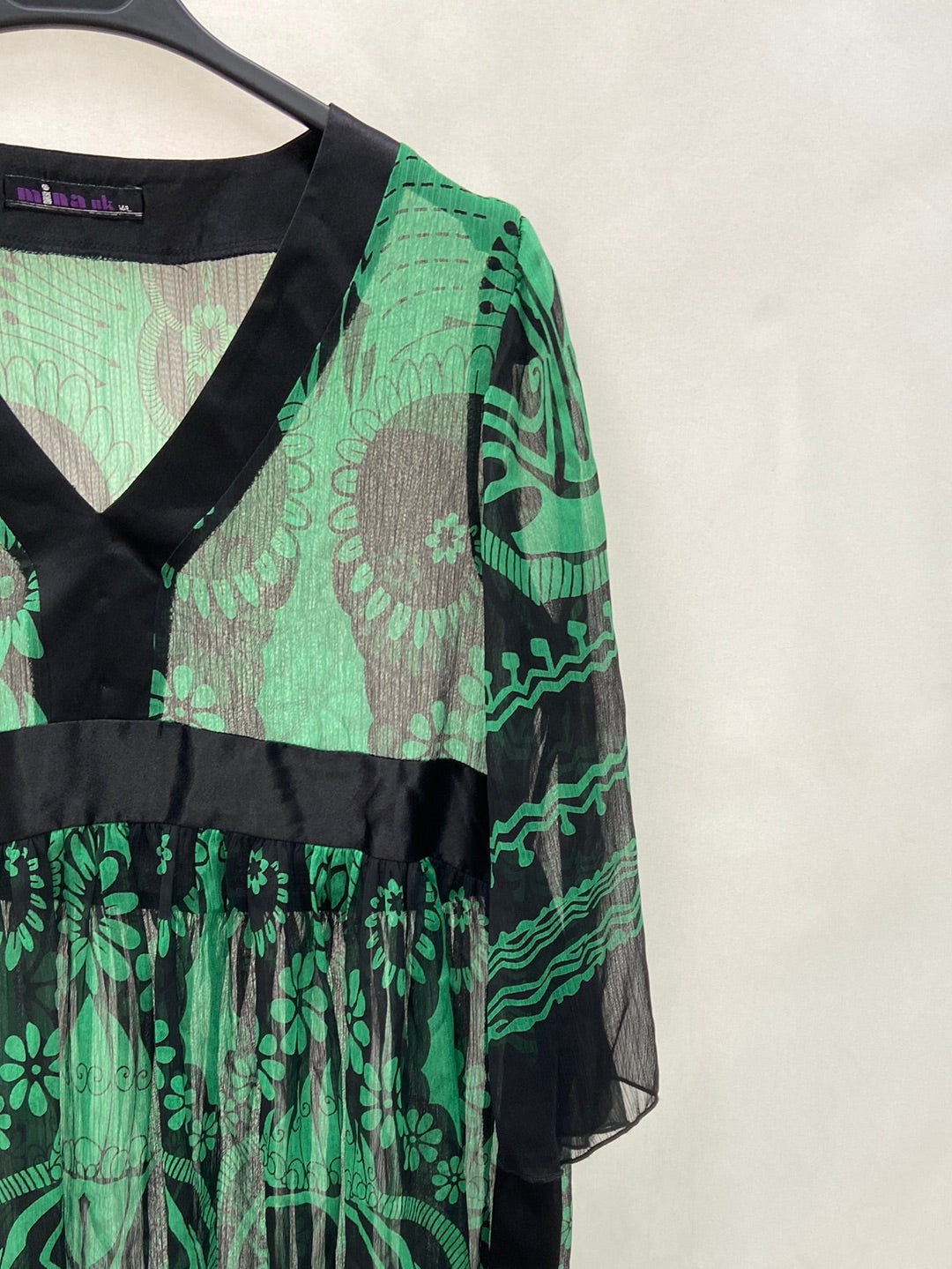 MINA UK.blusa/vestido corto transparente T.M/L