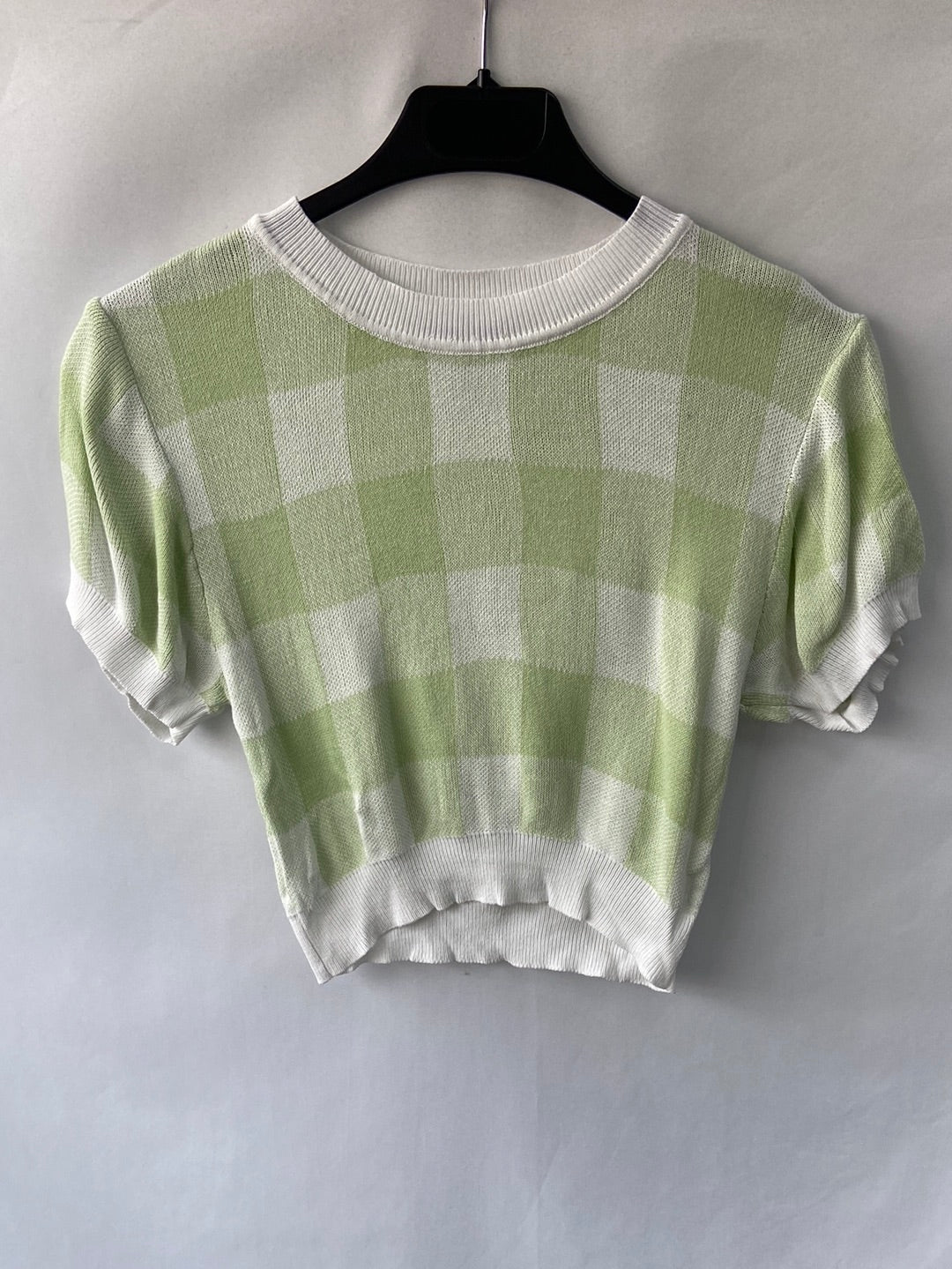 SHEIN.Top punto cuadros  T.xs-s