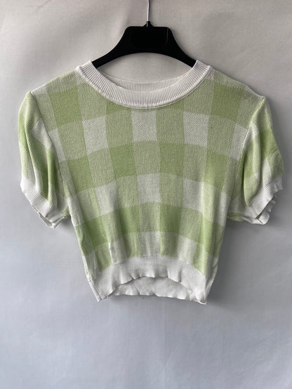 SHEIN.Top punto cuadros  T.xs-s