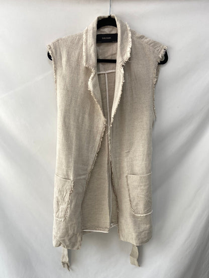 ZARA.Long linen vest Tm