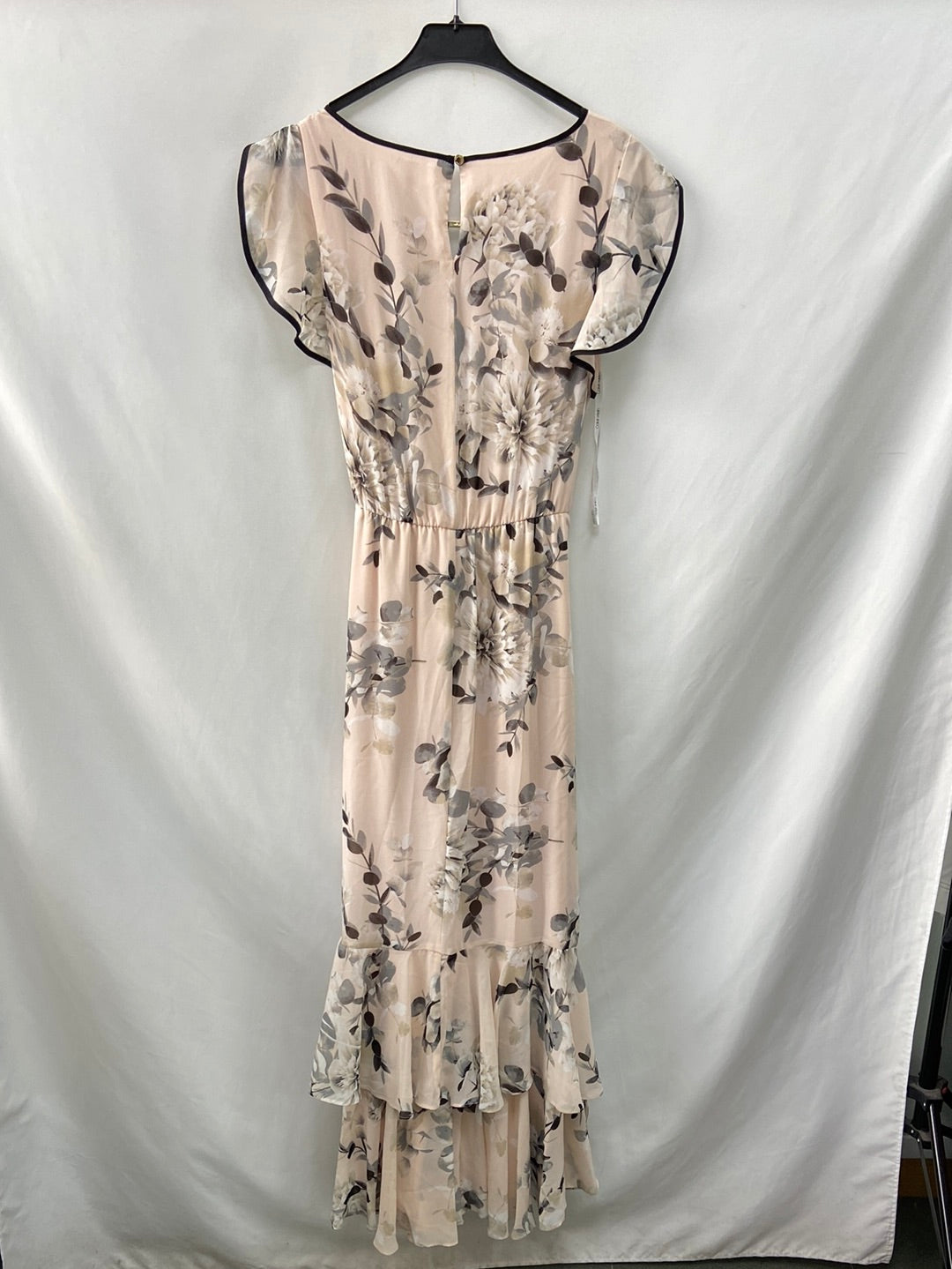 CALVIN KLEIN.Vestido largo flores T.M