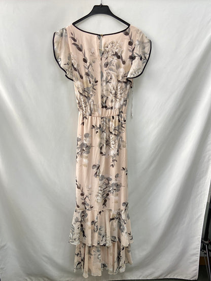 CALVIN KLEIN.Vestido largo flores T.M