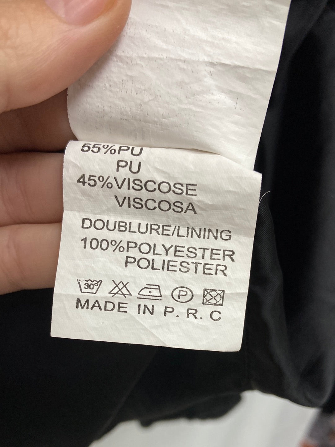 OTHERS. Black leatherette jacket TS/M