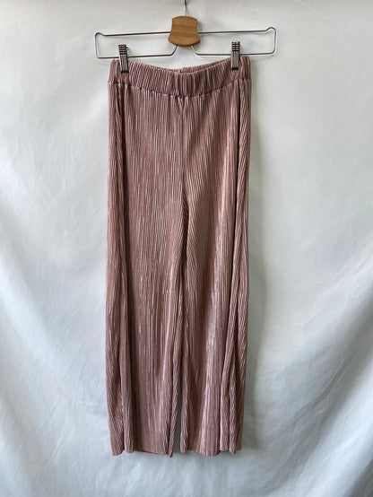 ZARA.Culottes rositas plisados T.XS