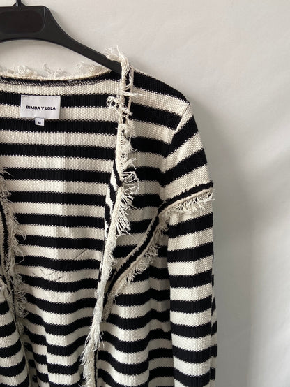 BIMBA Y LOLA. Chaqueta punto flecos T.m