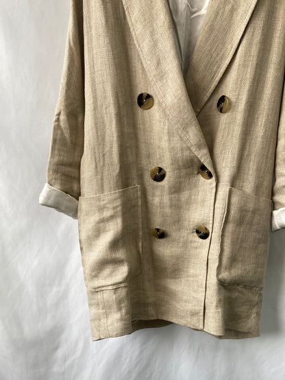 ZARA.Blazer larga oversized Lino T.S