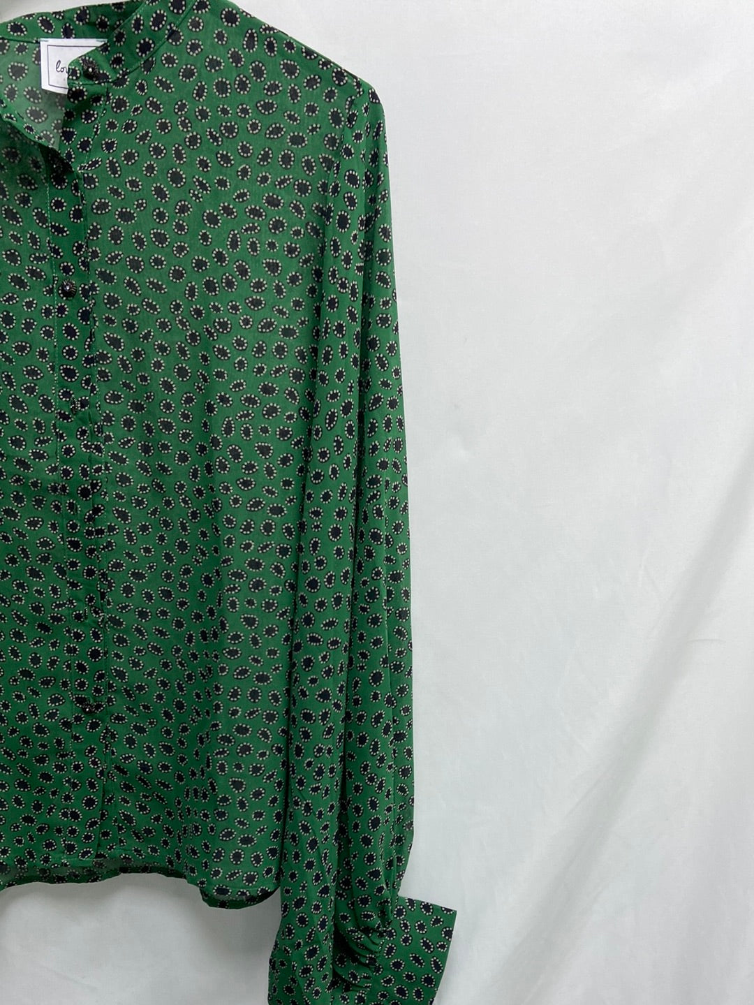 LOVE M. Blusa verde estampada T.s