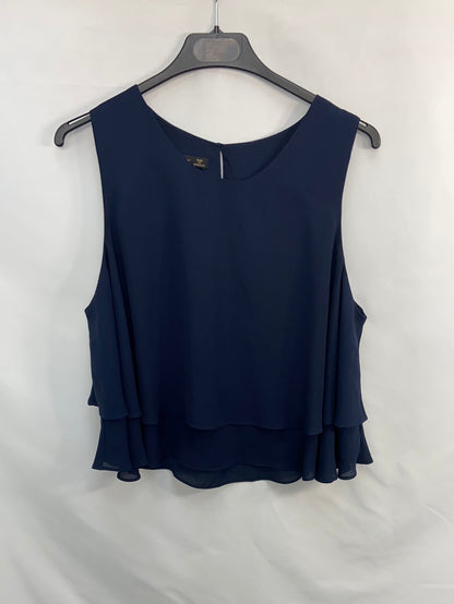 ZARA. Navy blue layered blouse TL