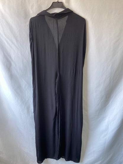 ZARA.Vestido largo negro camisero T.S