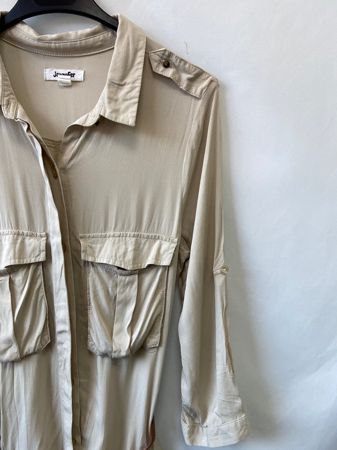 OTRAS.Vestido beige estilo sahariano T.M