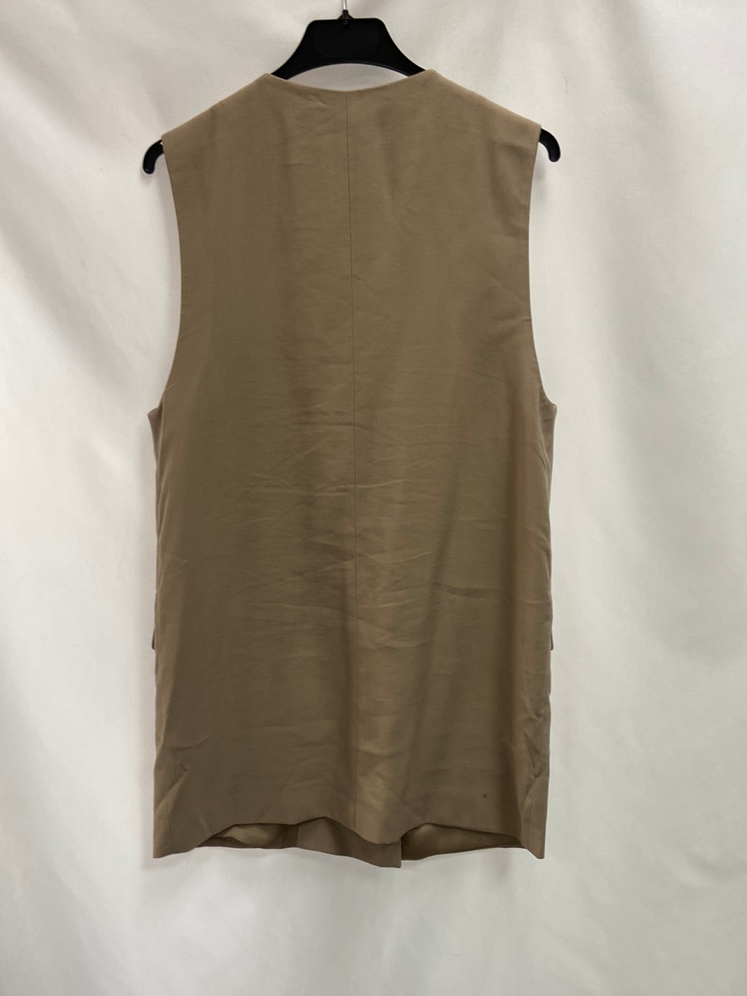 MANGO.Chaleco largo beige T.s