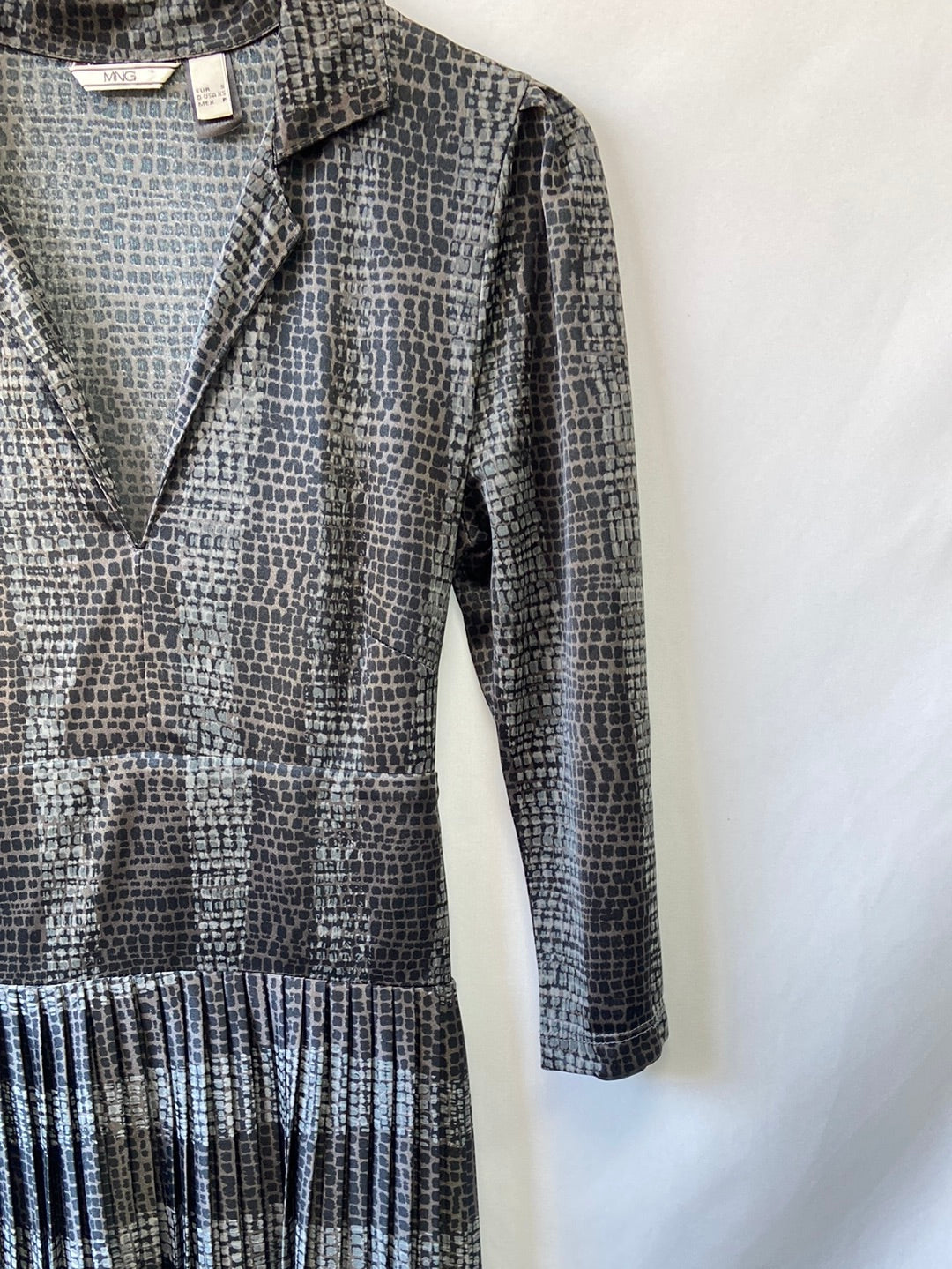 MANGO.Vestido estampado tablas T.S