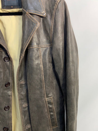 EASYWEAR.Chaqueta piel vintage oversized T.50