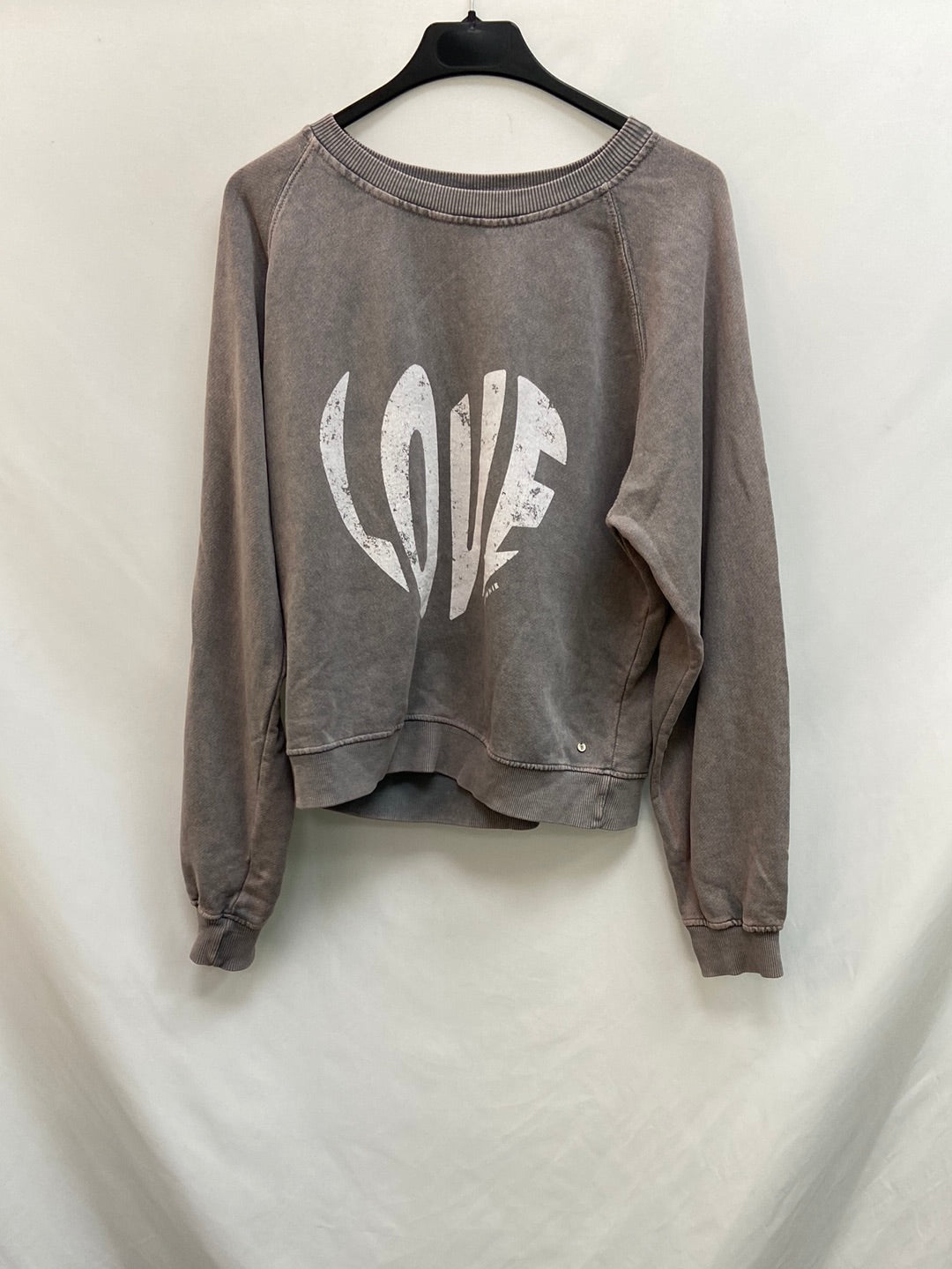 BROWNIE.Sudadera gris efecto desgastado T.XS-S