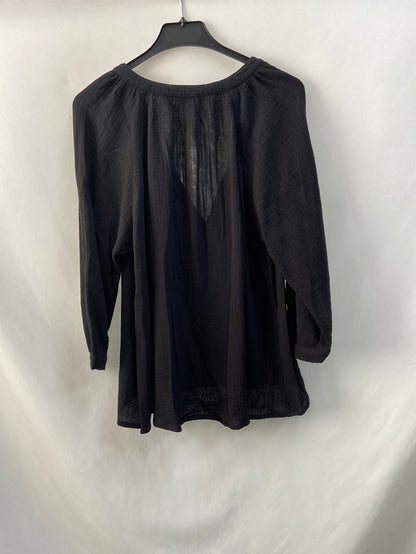 MASSCOB.Blusa negra algodón T.xs