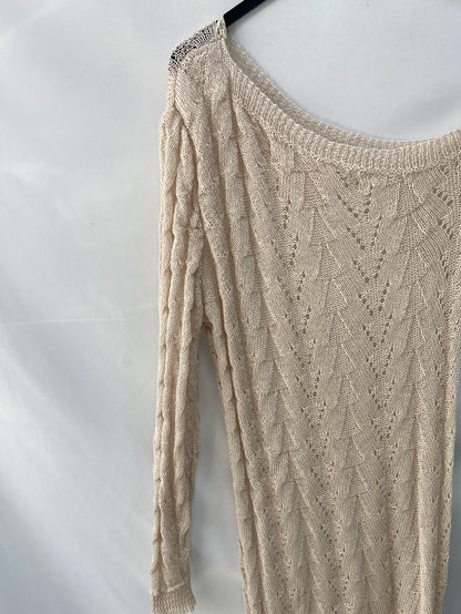 KCR.Vestido midi croché beige T.s/m