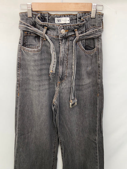 ZARA.Wide grey straight jeans size 34