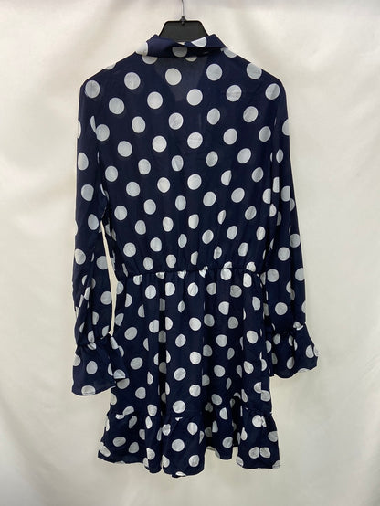 LM.Vestido azul lazada T.s