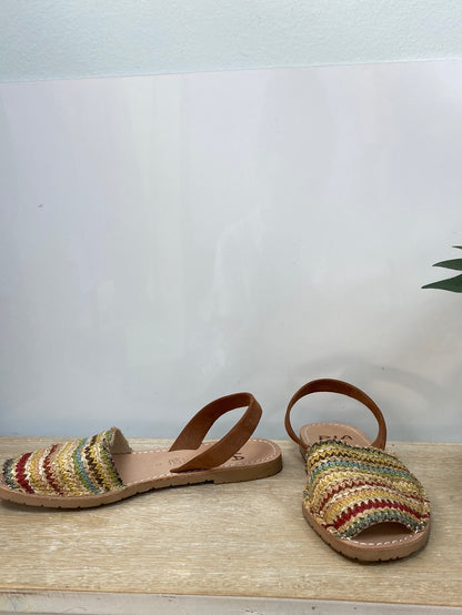 RIA.Menorcan raffia leather sandals S.39