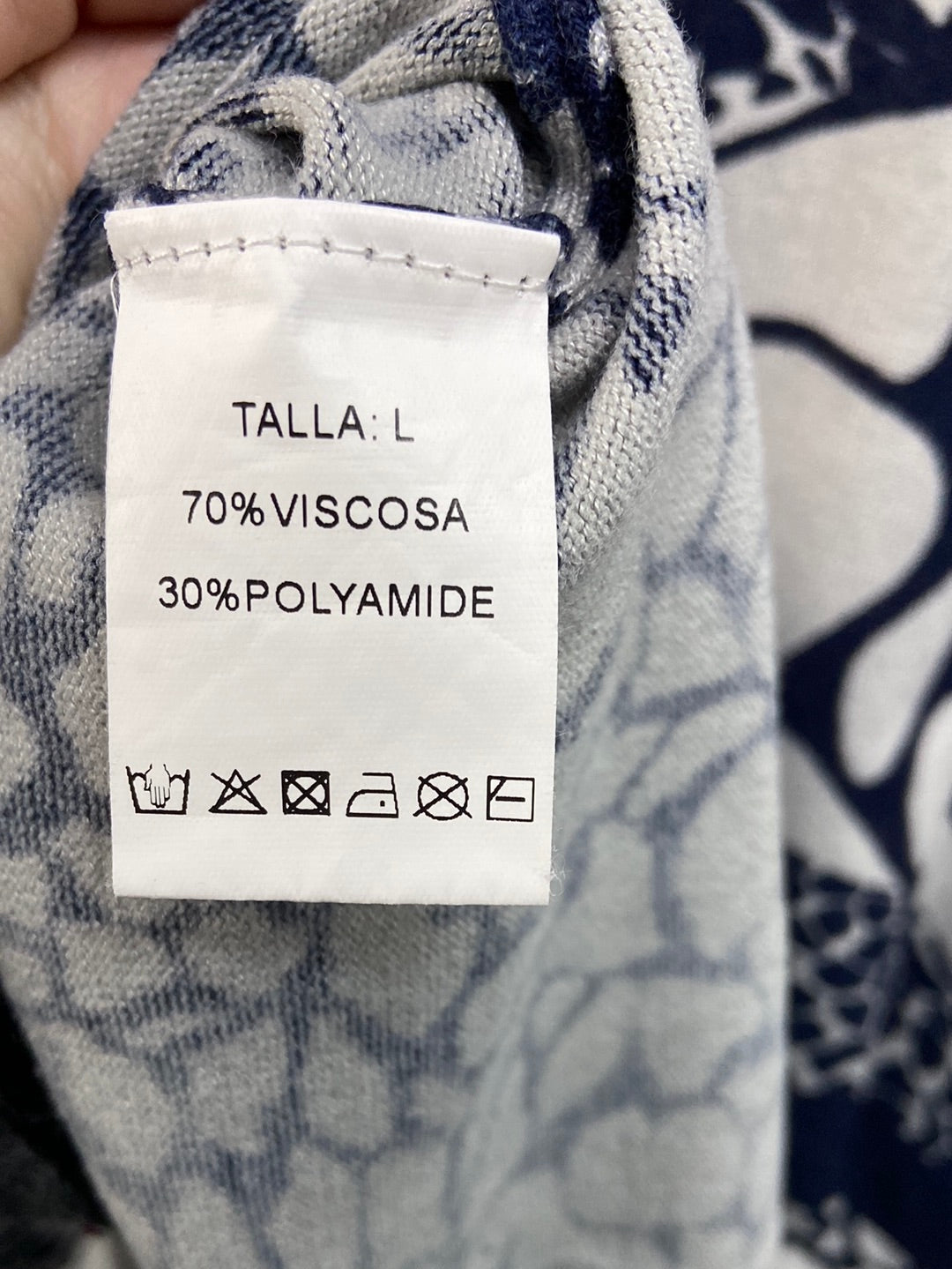 ASYMMETRIC. Printed jersey with rhinestones TL