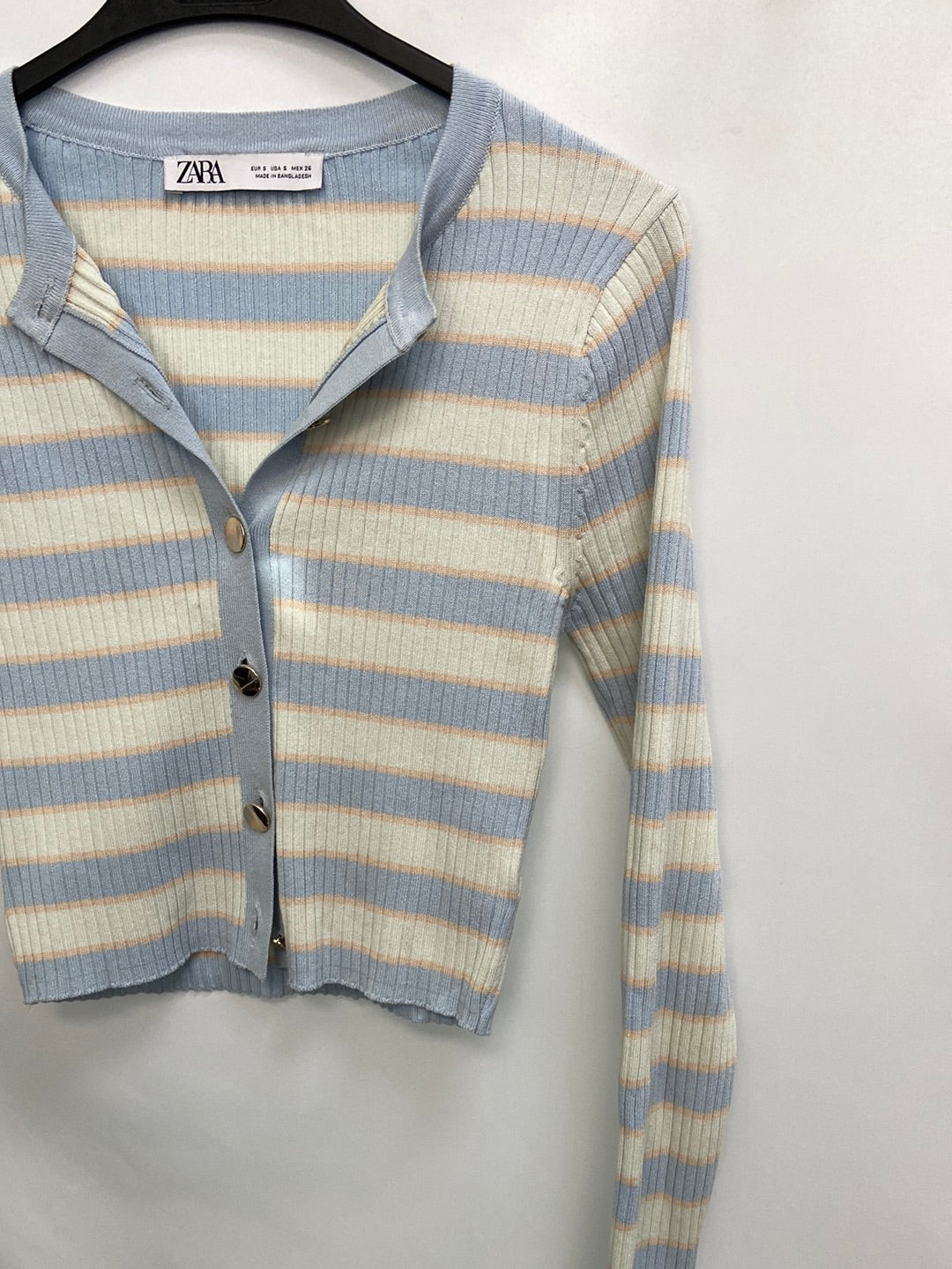 ZARA.Top/Chaqueta punto rayas T.S