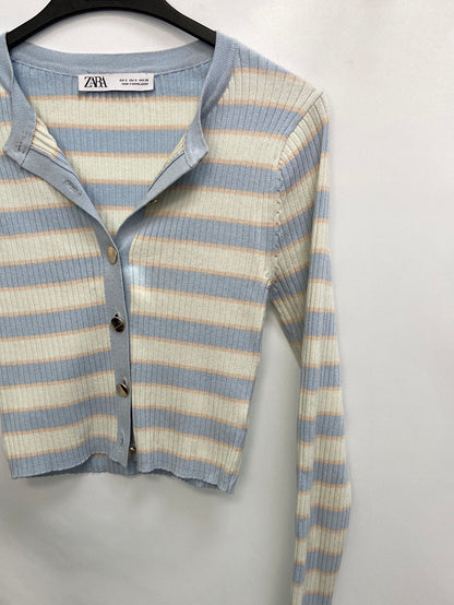 ZARA.Top/Chaqueta punto rayas T.S