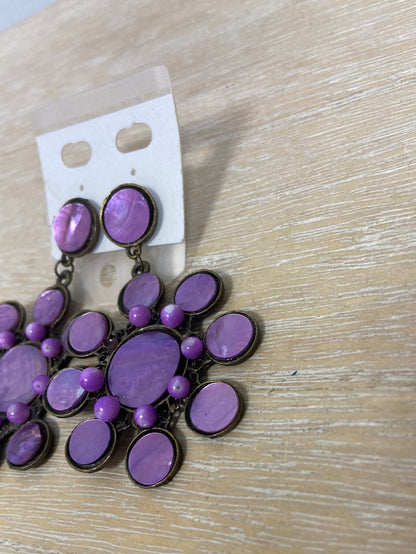 OTRAS.Pendientes vintage bronce y morado