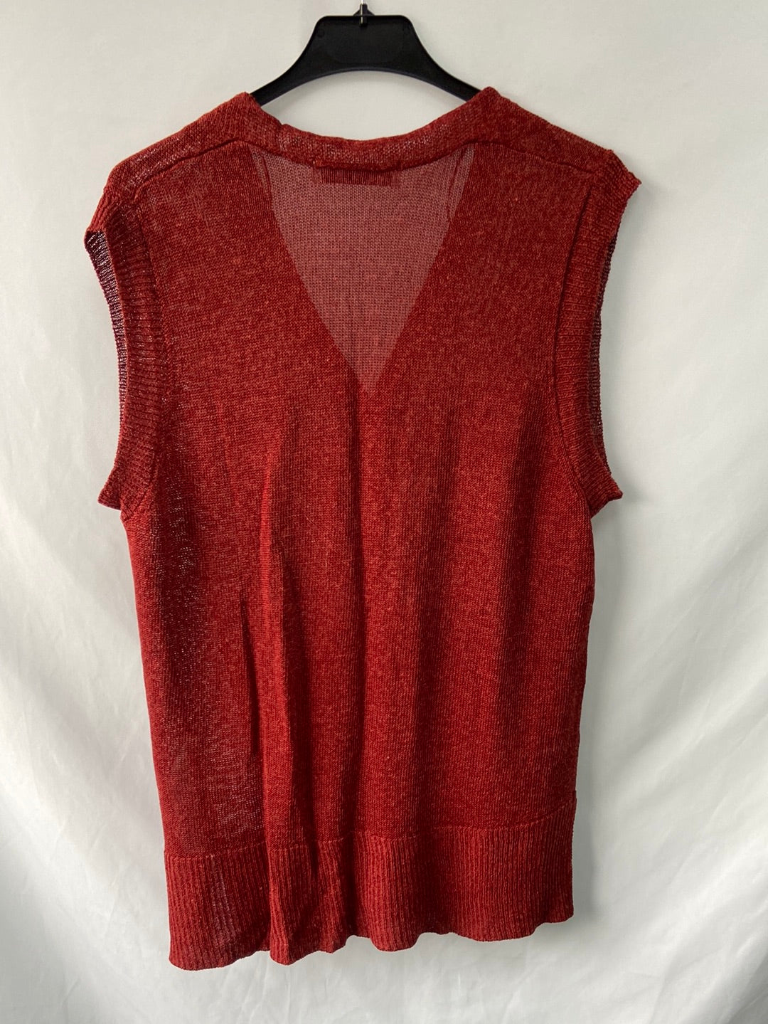 ZARA.Jersey punto sin mangas teja T.S