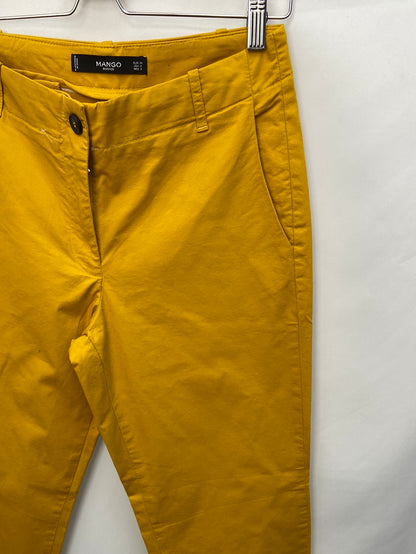MANGO.Pantalones amarillos/mostaza vestir T.36