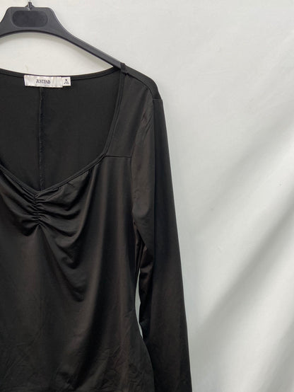JUSTFAB.Top licra negro T.m