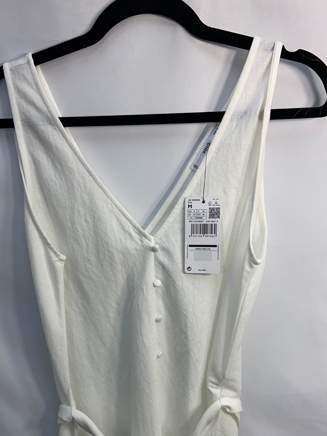MANGO.Vestido blanco textura T.M